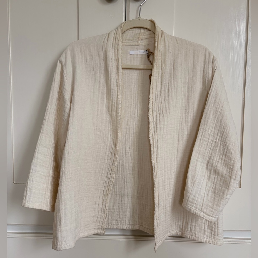 Evam Eva double gauze open jacket